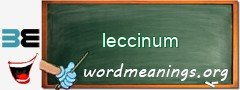 WordMeaning blackboard for leccinum